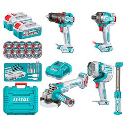 Combo Amoladora Taladro Atornillador de Impacto Linternas 20V Total TOSLI250692-4
